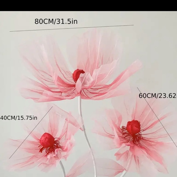 3pcs Artificial Poppy Flower Realistic Blooming Flower Perfect decoration pieces - Picture 2 of 2